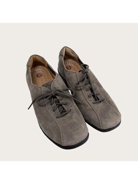 Clarks Unstructured Gray Leather Lace Up Shoes Women Shoe Size 7